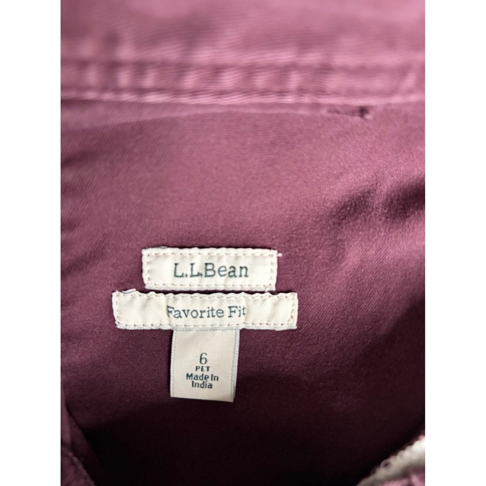 L.L.Bean Favorite Fit Women's Cargo Pants Burgundy Roll Tab Leg Size 6 Petite - Picture 4 of 7